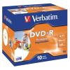 VERBATIM DVD-R Jewel 4.7GB 43521 1-16x fullprint 10 Pcs